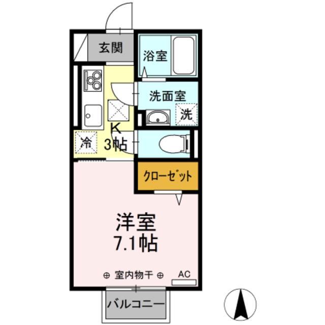 ナゴミエル/エミアス エミアス(1K/1階)の間取り写真