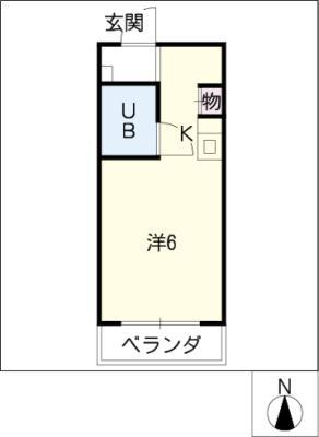 アーバンハイツ青山(ワンルーム/2階)の間取り写真
