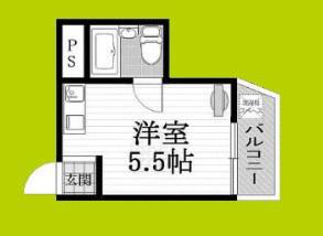 ブライトゾーン大国(ワンルーム/7階)の間取り写真