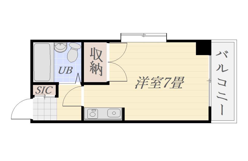 サンセットビル(ワンルーム/3階)の間取り写真