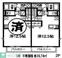 ルーツ七番館(1K/2階)の間取り写真