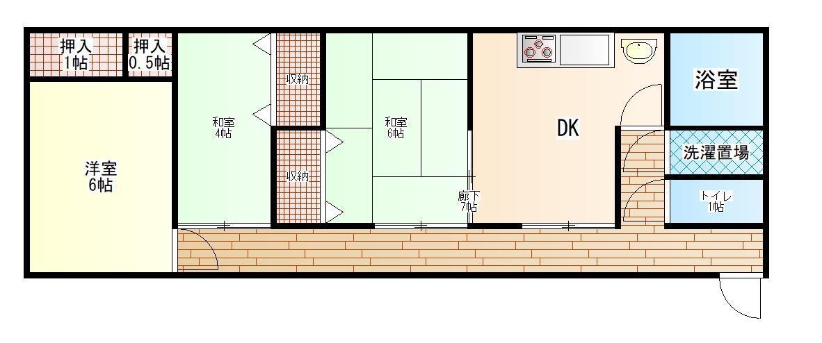 若樹コーポ(3DK/2階)の間取り写真
