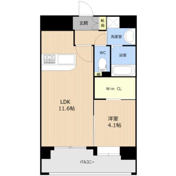 グラン シエル上熊本(1LDK/8階)の間取り写真