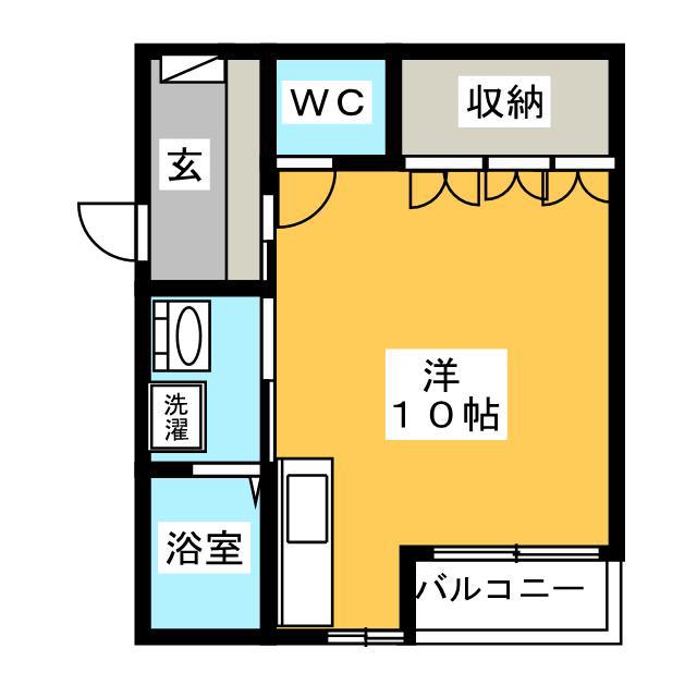 PURE HEART(ワンルーム/2階)の間取り写真
