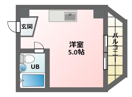 アレグリアプレイス駒川(ワンルーム/4階)の間取り写真