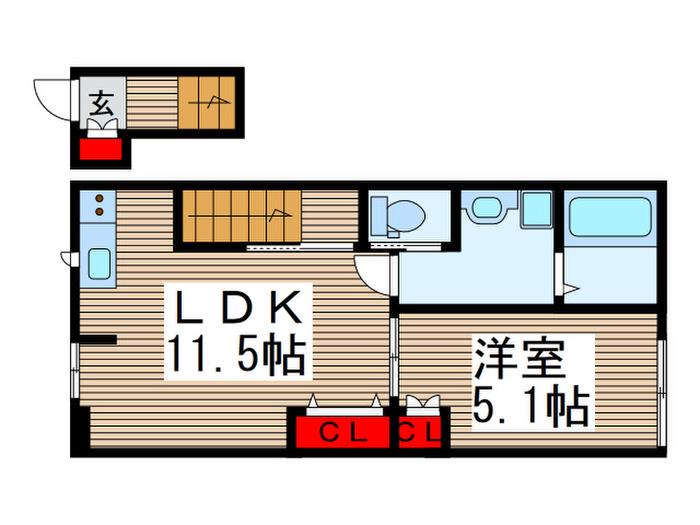 ANGELI清瀬(1LDK/2階)の間取り写真