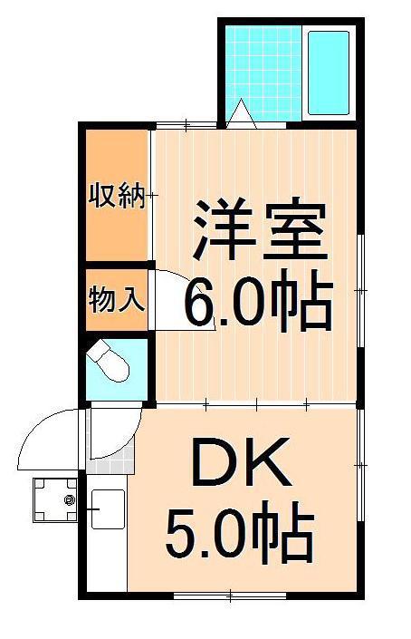 共栄ハイツ(1DK/1階)の間取り写真