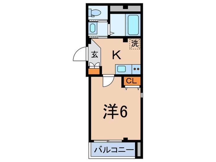M GLANZ(1K/3階)の間取り写真