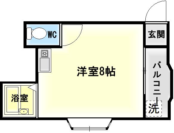 第5美和マンション(ワンルーム/2階)の間取り写真