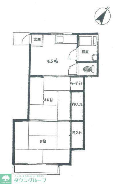 あわの荘(2DK/2階)の間取り写真