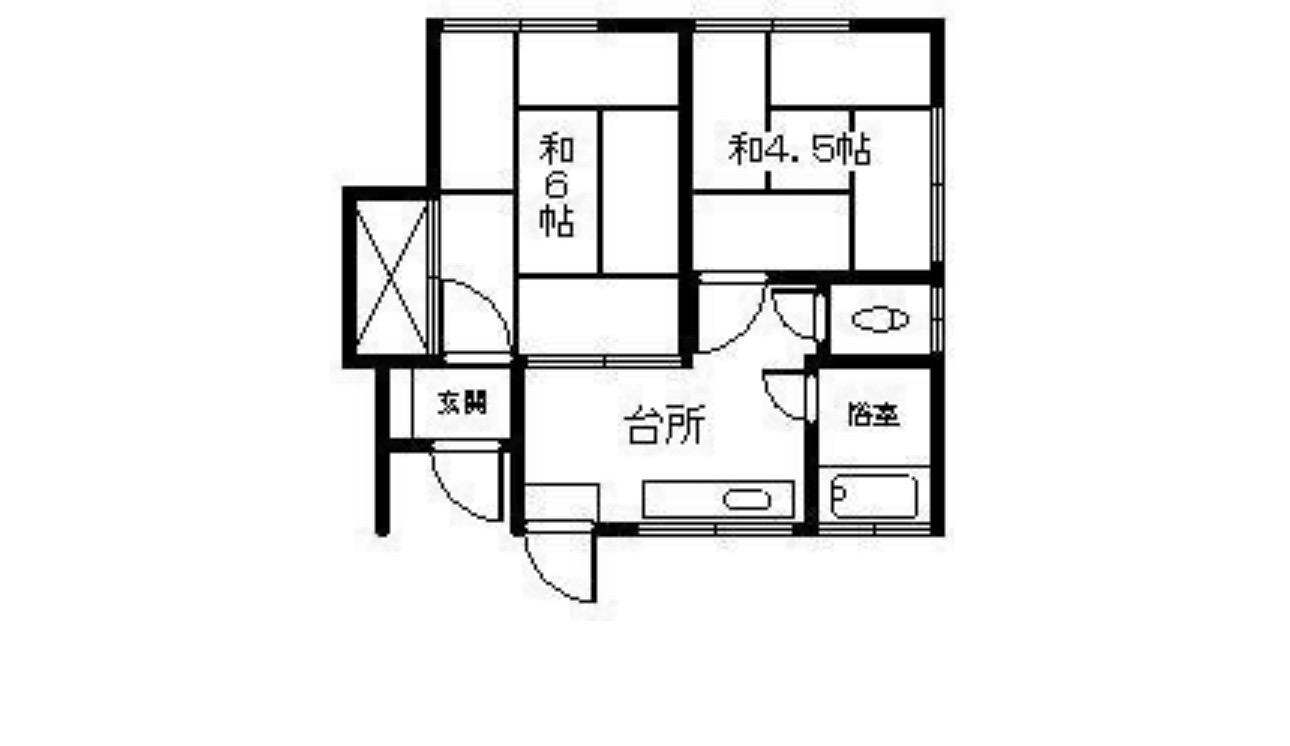 内田アパート(2K/2階)の間取り写真