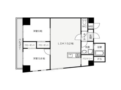 エスペランサ吉野町(2LDK/3階)の間取り写真