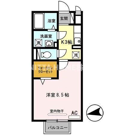 セントヒルズ(1K/2階)の間取り写真