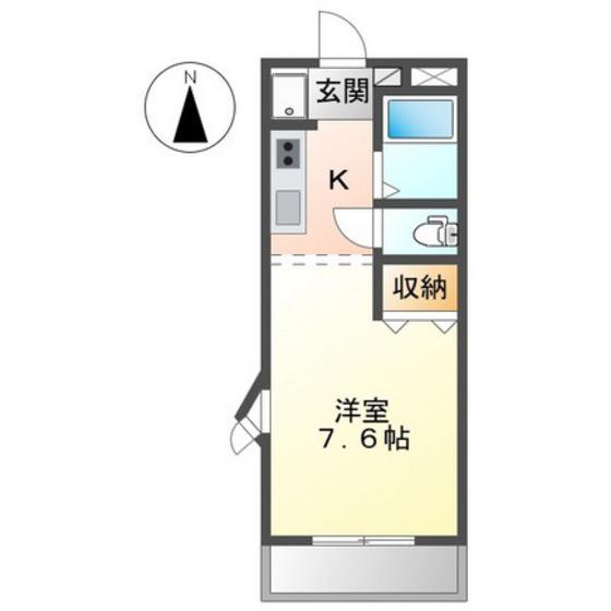 グリーンハイツ吉田(1K/2階)の間取り写真