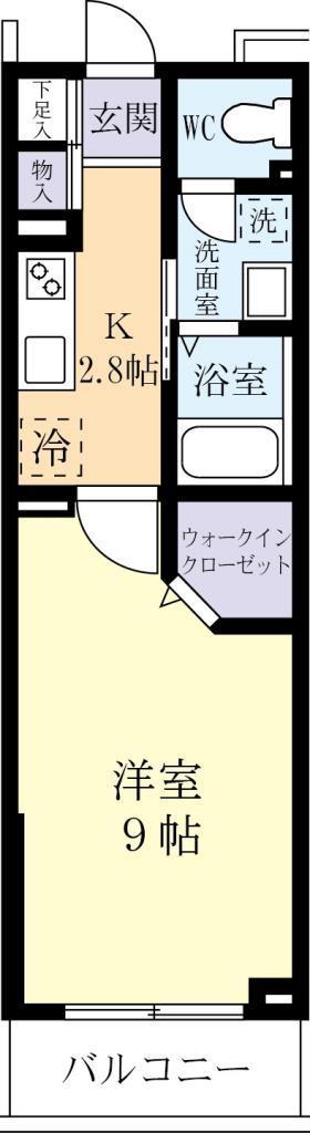 ウイングコート大町(1K/1階)の間取り写真