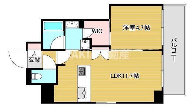 アーバネックス本町(1LDK/12階)の間取り写真