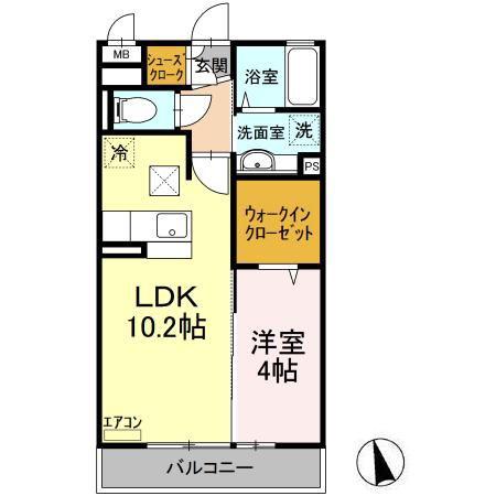 シュエットアビタ(1LDK/1階)の間取り写真