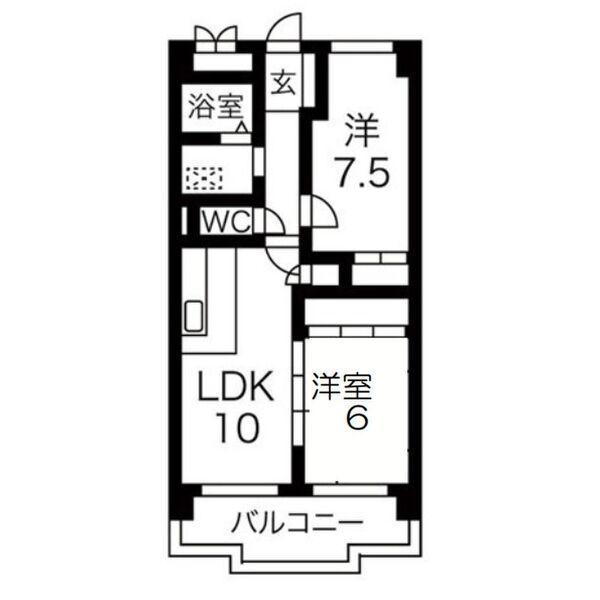 パティオクラブ滝ノ水(2LDK/5階)の間取り写真