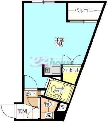 コーポラスK(ワンルーム/3階)の間取り写真