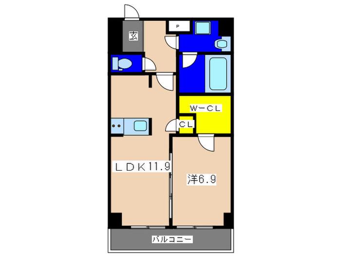 サンハイム戸塚(1LDK/3階)の間取り写真