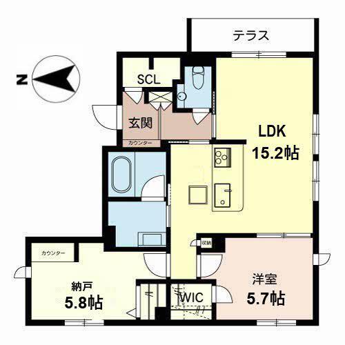 シャーメゾン大江(1SLDK/1階)の間取り写真