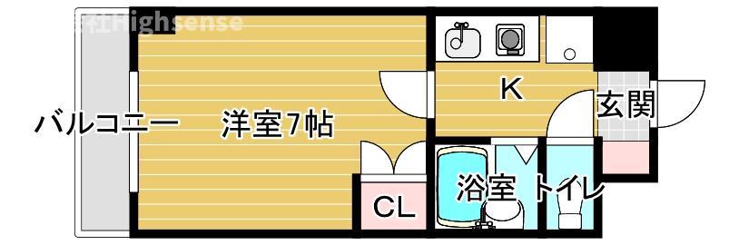プレステージ桜ノ宮(1K/7階)の間取り写真