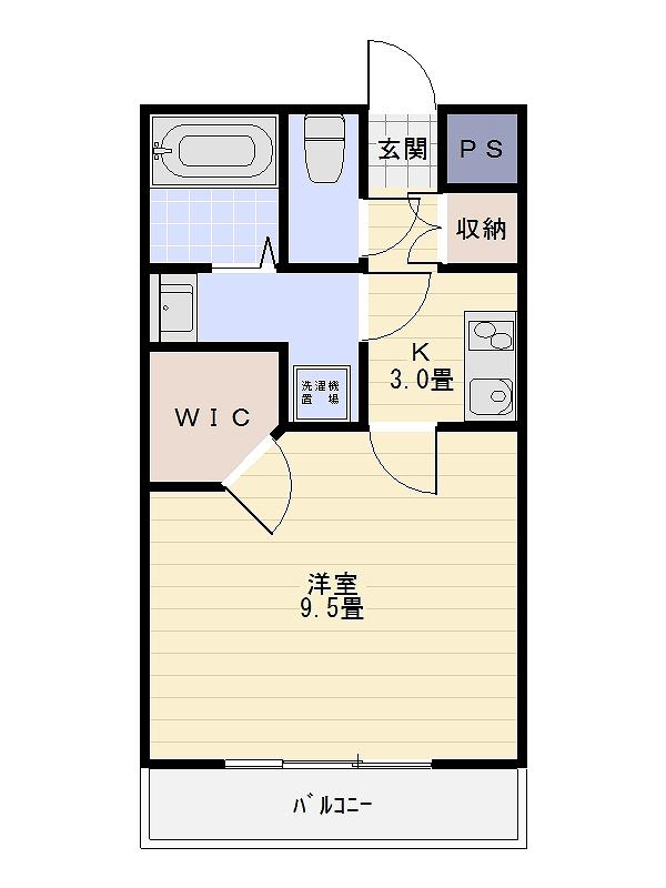 ライフモリ6号館(1K/5階)の間取り写真