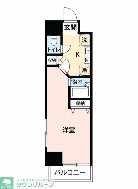エスペランサ・K2(1K/6階)の間取り写真