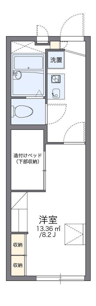 レオパレスウィル(1K/1階)の間取り写真
