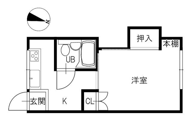 メゾン旭(1K/2階)の間取り写真