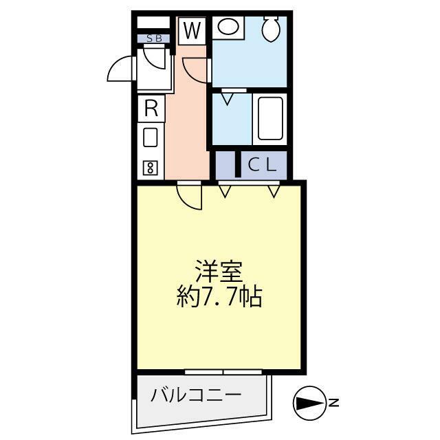 グランヴァン戸越銀座(1K/2階)の間取り写真
