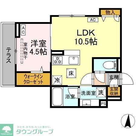 D-KOWARI(1LDK/1階)の間取り写真