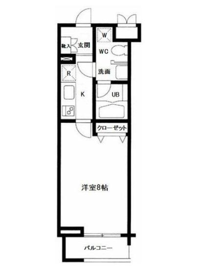 プライムアーバン中目黒(1K/3階)の間取り写真
