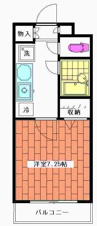 シティパル(1K/3階)の間取り写真
