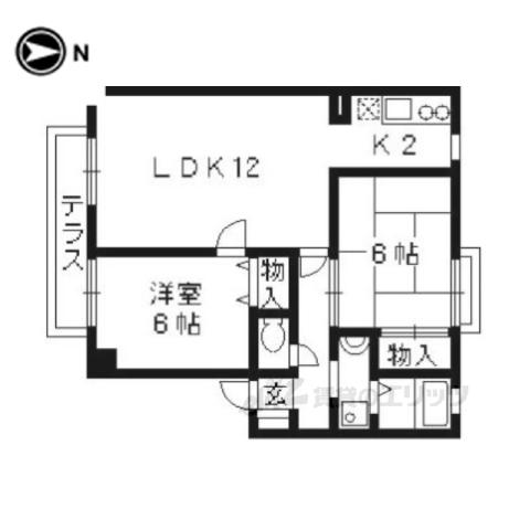 プレミエールウエシマ(2LDK/2階)の間取り写真