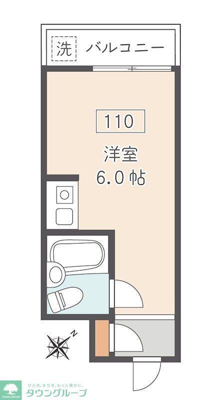 TOP・三軒茶屋第3(ワンルーム/1階)の間取り写真