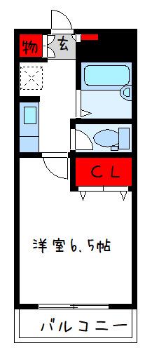 HEIMミーテ・大和(1K/2階)の間取り写真