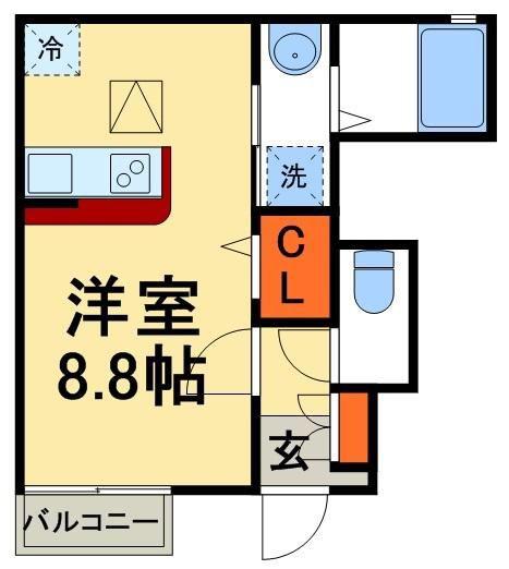 メゾンピエール(1K/1階)の間取り写真