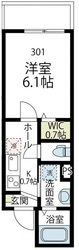 ゼッチマンション2(1K/3階)の間取り写真