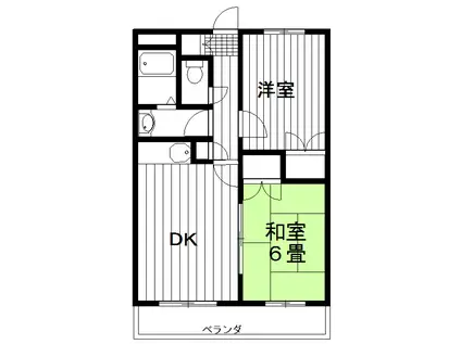 ベルエール小方2(2DK/4階)の間取り写真