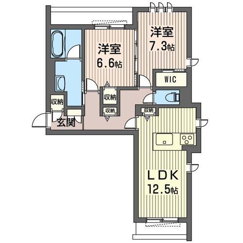 アロッジオ MH(2LDK/1階)の間取り写真