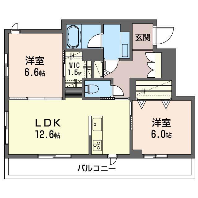 ベレオ ヴィラ リブース東川口(2LDK/3階)の間取り写真