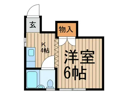 ユニ世田谷(1K/2階)の間取り写真