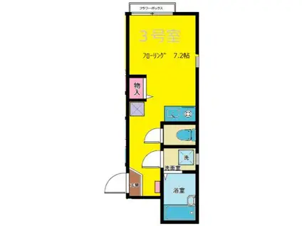 アルバ横須賀I(1K/2階)の間取り写真