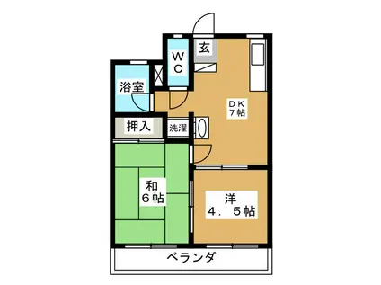 徳田マンション(2DK/2階)の間取り写真