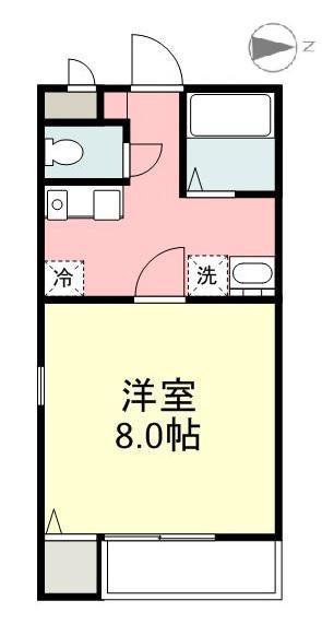 プレステージ藤塚(1K/1階)の間取り写真