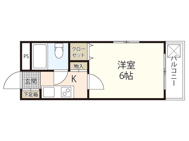 ブランズ弐番館(1K/1階)の間取り写真