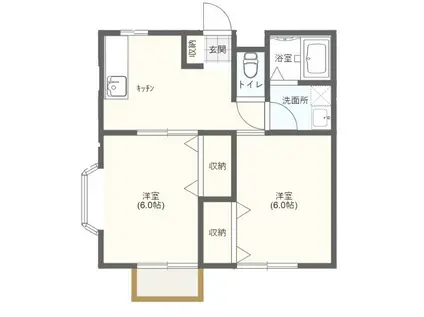 マラネロ(2DK/2階)の間取り写真