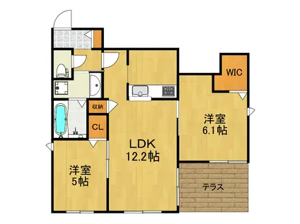 YS HAUS(2LDK/1階)の間取り写真