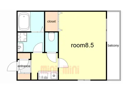 クレール上祇園(1K/2階)の間取り写真